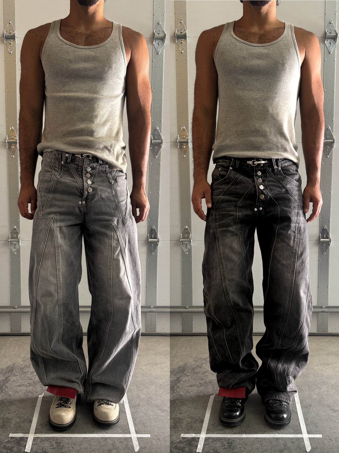 Them grey joints wit da clasp and buttons ong